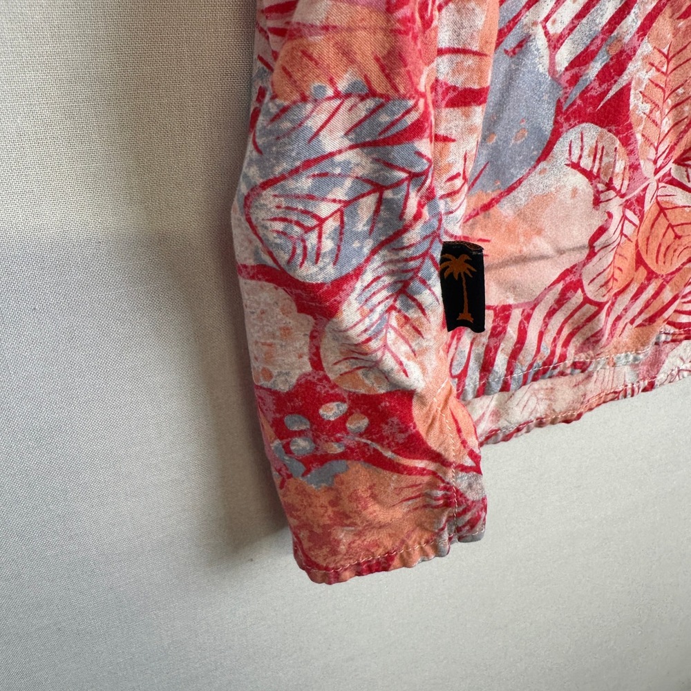 Margaritaville Tropical Hibiscus Shirt Men's Large Red Excellent Rayon‎ - Picture 9 of 11